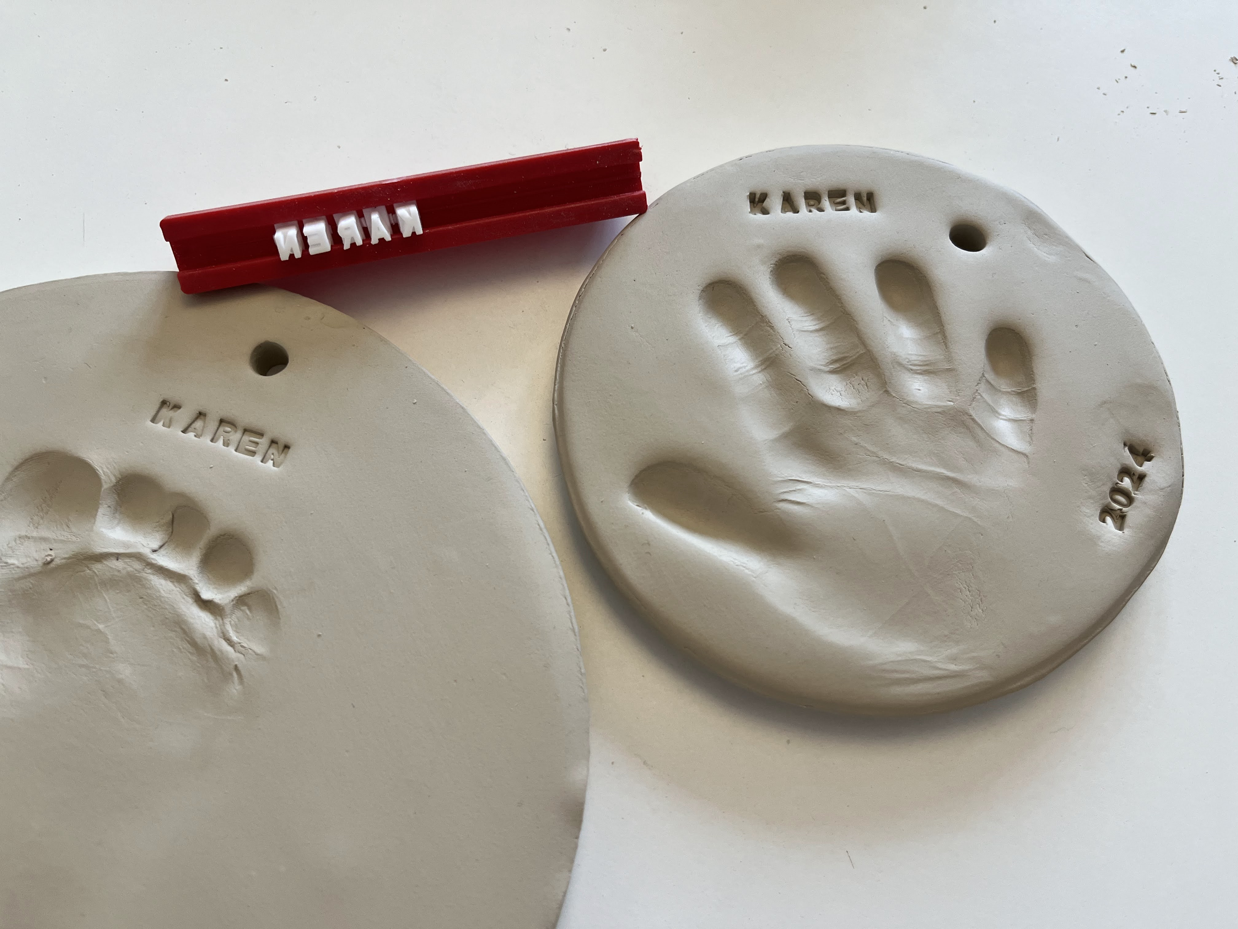 Baby hånd- eller fodaftryk